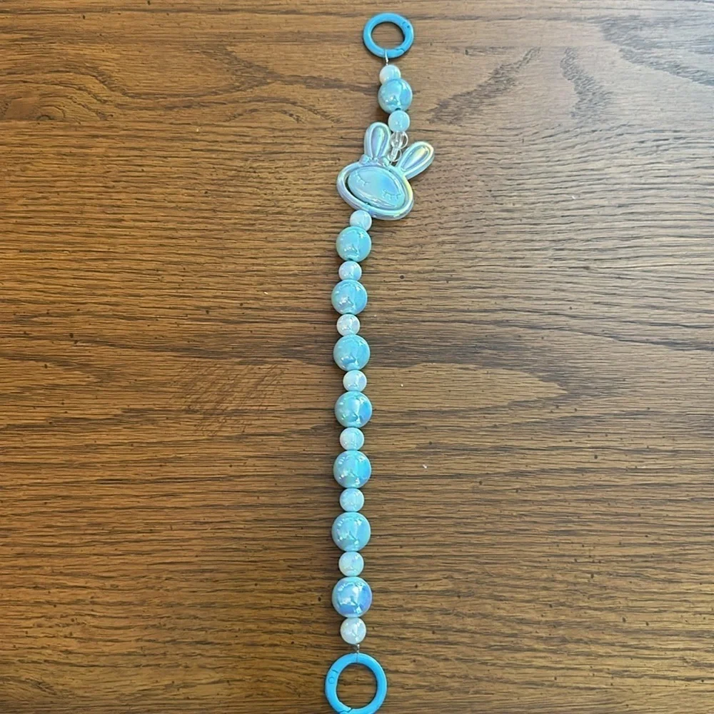 Beaded charm keychain